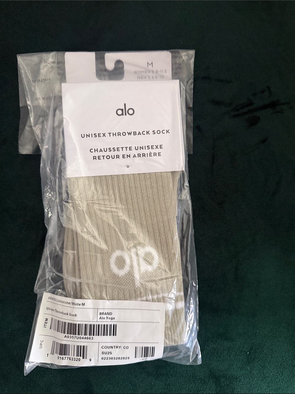 ALO Yoga Unisex Throwback Sock — Light Lichen